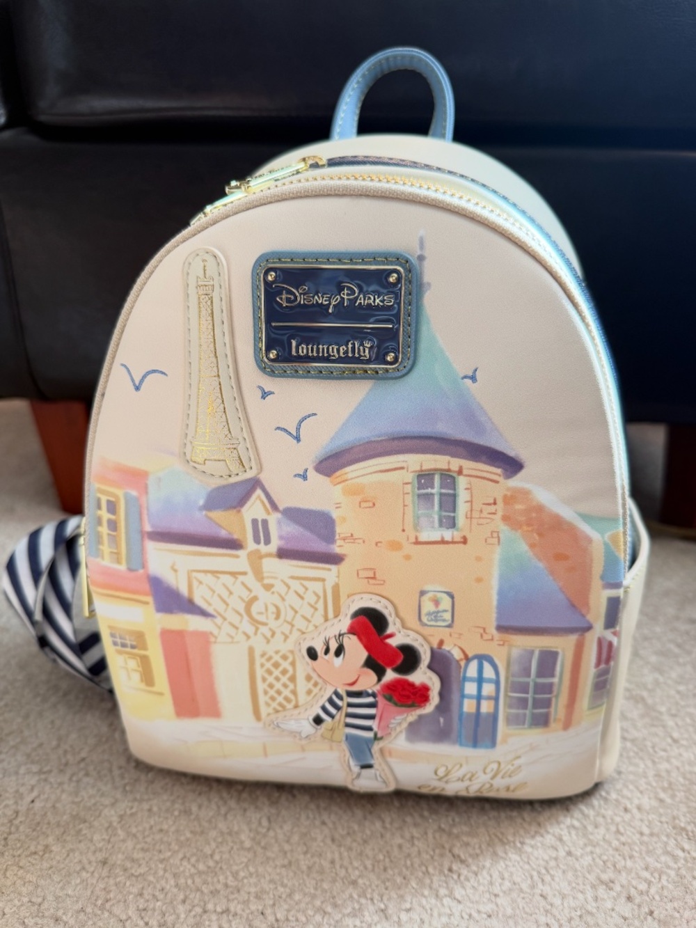Disney Parks EPCOT France Minnie Mouse La Vie En Rose Loungefly Backpack